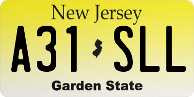 NJ license plate A31SLL