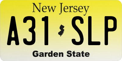 NJ license plate A31SLP