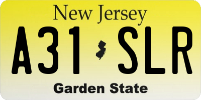 NJ license plate A31SLR