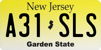 NJ license plate A31SLS
