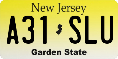 NJ license plate A31SLU