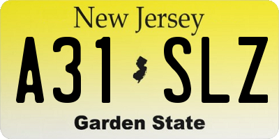 NJ license plate A31SLZ