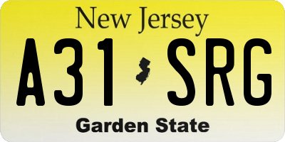 NJ license plate A31SRG