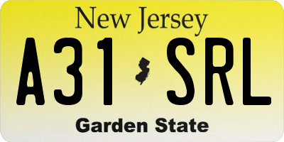 NJ license plate A31SRL