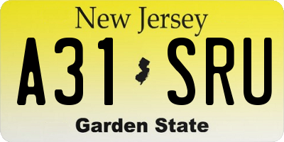 NJ license plate A31SRU