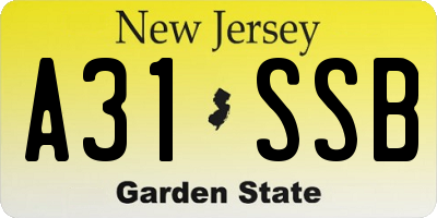 NJ license plate A31SSB