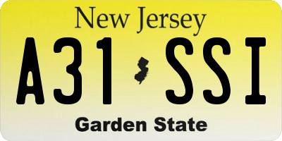 NJ license plate A31SSI