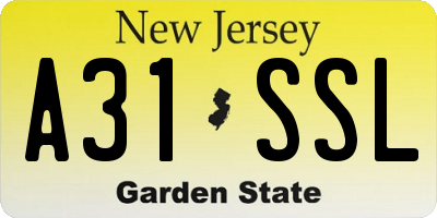 NJ license plate A31SSL