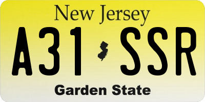 NJ license plate A31SSR