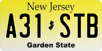 NJ license plate A31STB