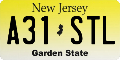 NJ license plate A31STL