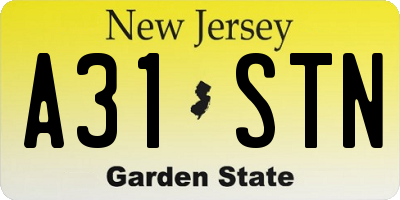 NJ license plate A31STN