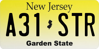 NJ license plate A31STR