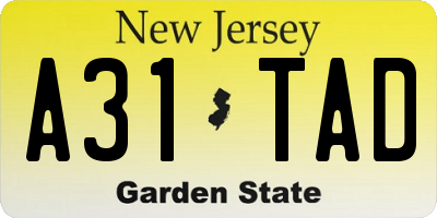 NJ license plate A31TAD