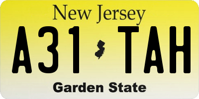 NJ license plate A31TAH