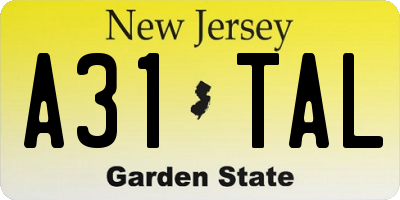 NJ license plate A31TAL