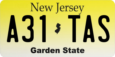 NJ license plate A31TAS