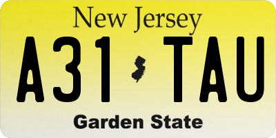 NJ license plate A31TAU