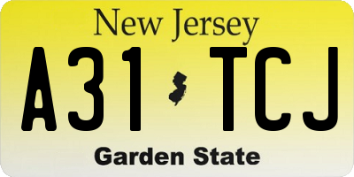 NJ license plate A31TCJ