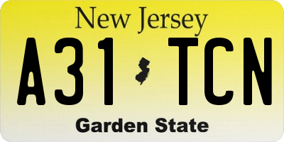 NJ license plate A31TCN