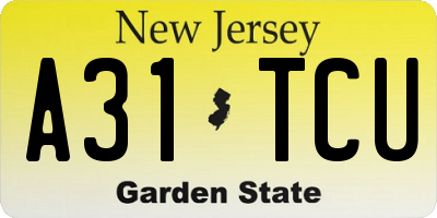 NJ license plate A31TCU