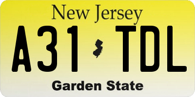 NJ license plate A31TDL