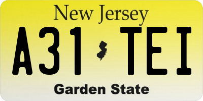 NJ license plate A31TEI