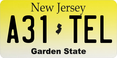 NJ license plate A31TEL