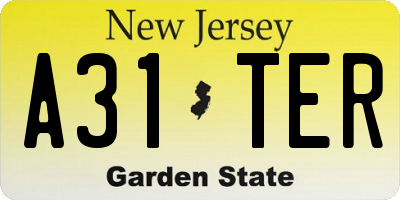 NJ license plate A31TER