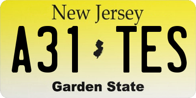 NJ license plate A31TES