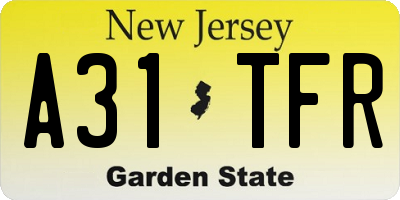 NJ license plate A31TFR