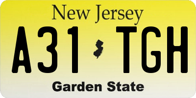 NJ license plate A31TGH