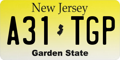 NJ license plate A31TGP