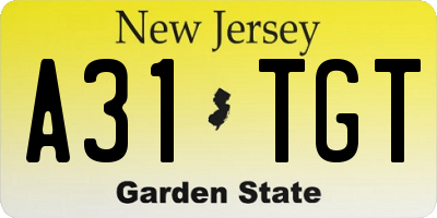 NJ license plate A31TGT