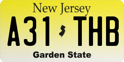 NJ license plate A31THB