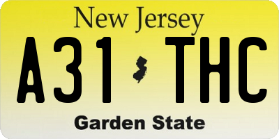 NJ license plate A31THC