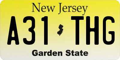 NJ license plate A31THG