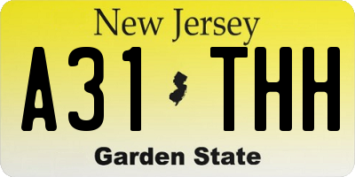NJ license plate A31THH