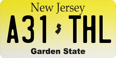 NJ license plate A31THL