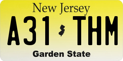 NJ license plate A31THM