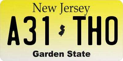 NJ license plate A31THO