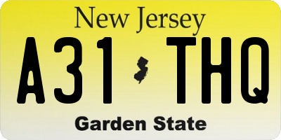 NJ license plate A31THQ