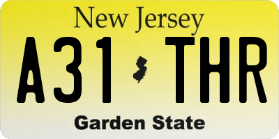 NJ license plate A31THR