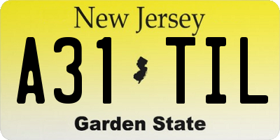 NJ license plate A31TIL