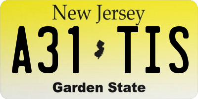 NJ license plate A31TIS