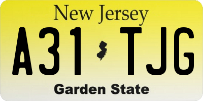 NJ license plate A31TJG