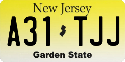 NJ license plate A31TJJ