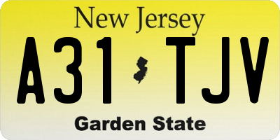 NJ license plate A31TJV