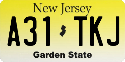 NJ license plate A31TKJ