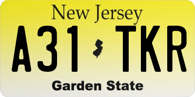 NJ license plate A31TKR